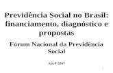 Previdência Social no Brasil: financiamento, diagnóstico e propostas