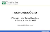 AGRONEGÓCIO Fórum  de Tendências  Aliança do Brasil Amaryllis Romano
