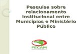 Pesquisa sobre relacionamento institucional entre Municípios e Ministério Público