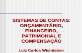 SISTEMAS DE CONTAS: ORÇAMENTÁRIO, FINANCEIRO, PATRIMONIAL E COMPENSAÇÃO Luiz Carlos  Wisintainer