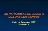 AS PARÁBOLAS DE JESUS À LUZ DAS LEIS MORAIS Ciclo de Palestras USE  2009-2010