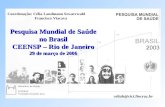 Pesquisa Mundial de Saúde no Brasil CEENSP – Rio de Janeiro 29 de março de 2006
