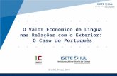 O Valor Económico da Língua nas Relações com o Exterior:  O Caso do Português