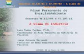 Fórum Permanente de Energia&Ambiente Decretos 48.523/04 e 47.397/02 A Visão da Indústria
