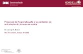 Processo de Regionalização e Mecanismos de articulação do sistema de saúde Dr. Josep M. Bonet