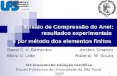 Ensaio de Compressão do Anel: resultados experimentais  e por método dos elementos finitos