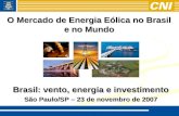O Mercado de Energia Eólica no Brasil e no Mundo