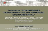Seminário “COMUNIDADES TRADICIONAIS NA SUA DIMENSÃO SOCIOAMBIENTAL”