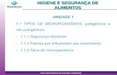 UNIDADE 1  1.1 TIPOS DE MICRORGANISMOS: patogênicos e não patogênicos 1.1.1 Segurança Alimentar