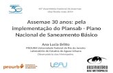 Assemae  30 anos: pela implementação do  Plansab  - Plano Nacional de Saneamento Básico