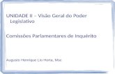UNIDADE II – Visão Geral do Poder  Legislativo  Comissões Parlamentares de Inquérito