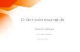 O currículo escondido     António Câmara FCT, UNL e YDreams Dezembro, 2011