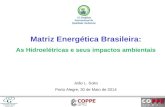 Matriz Energética Brasileira: As Hidroelétricas e seus impactos ambientais João L.  Soito