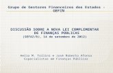 DISCUSSÃO SOBRE A NOVA LEI COMPLEMENTAR DE FINANÇAS PÚBLICAS (SEFAZ/RJ, 14  de  setembro  de 2012)