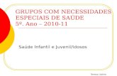GRUPOS COM NECESSIDADES ESPECIAIS DE SAÚDE 5º. Ano –  2010-11