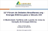 11º Fórum de Debates Brasilianas -Energia Elétrica para o Século XXI