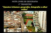 NOTA LIVRE DE GEOGRAFIA 1º  TRIMESTRE “ Opostos Urbanos: geografia, fotografia e olhar crítico”