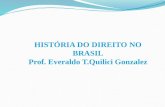 HISTÓRIA DO DIREITO NO BRASIL Prof. Everaldo  T.Quilici  Gonzalez