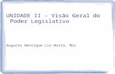 UNIDADE II – Visão Geral do Poder Legislativo Augusto Henrique  Lio  Horta,  Msc