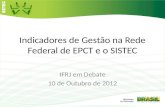 Indicadores de Gestão na Rede Federal de EPCT e o SISTEC