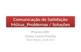 Comunicação de Satisfação  Mútua_Problemas  / Soluções
