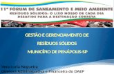 GESTÃO E GERENCIAMENTO DE  RESÍDUOS SÓLIDOS  MUNICÍPIO DE PENÁPOLIS-SP