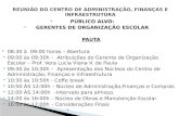 REUNIÃO DO CENTRO DE ADMINISTRAÇÃO, FINANÇAS E INFRAESTRUTURA