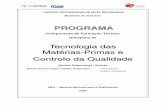 programa de tecnologia das matérias-primas e controlo da qualidade