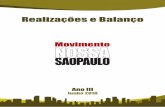 Realizações e Balanço - Ano III - Movimento Nossa São Paulo