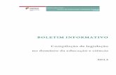 Boletim Informativo. Compilação de legislação no domínio da educação e ciência – 2013