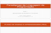 Aula 1 - Paradigmas de Linguagem de Programação