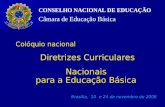 CONSELHO NACIONAL DE EDUCAÇÃO Câmara de Educação Básica Colóquio nacional Diretrizes Curriculares Nacionais para a Educação Básica Brasília, 10 e 24 de.