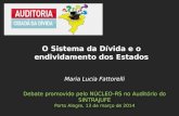 Maria Lucia Fattorelli Debate promovido pelo NÚCLEO-RS no Auditório do SINTRAJUFE Porto Alegre, 13 de março de 2014 O Sistema da Dívida e o endividamento.
