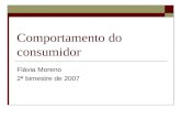 Comportamento do consumidor Flávia Moreno 2ª bimestre de 2007.