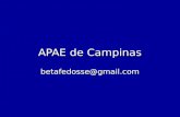 APAE de Campinas betafedosse@gmail.com. MOVIMENTO APAEANO É uma grande rede, constituída por pais, amigos, pessoas com deficiência, voluntários, profissionais.