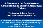 A Governança das Pesquisas com CélulasTronco no Brasil e Comparações Globais Professora Liliana Acero (Ph.D. The University of Sussex, 1983) Coordenador.