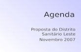 Agenda Proposta do Distrito Sanitário Leste Novembro 2007.