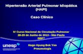 Hipertensão Arterial Pulmonar Idiopática (HAPI) Caso Clínico Caso Clínico Hugo Hyung Bok Yoo Pneumologia IV Curso Nacional de Circulação Pulmonar 28-29.