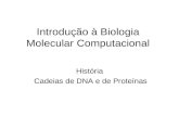 Introdução à Biologia Molecular Computacional História Cadeias de DNA e de Proteínas.