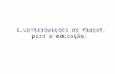 1.Contribuições de Piaget para a educação.. Concepção Construtivista PIAGET O conhecimento não pode ser concebido como algo predeterminado desde o nascimento.