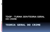 TDGP – TURMA 3DIVTEORIA GERAL DO CRIME. DO CRIME  CONCEITO  QUE É CRIME?  HÁ QUATRO SISTEMAS DE CONCEITUAÇAO DO CRIME:  A) FORMAL  B) MATERIAL