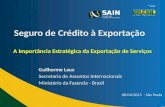 Seguro de Crédito à Exportação Guilherme Laux Secretaria de Assuntos Internacionais Ministério da Fazenda - Brasil 08/04/2015 - São Paulo A Importância.