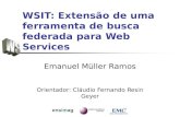 WSIT: Extensão de uma ferramenta de busca federada para Web Services Emanuel Müller Ramos Orientador: Cláudio Fernando Resin Geyer.