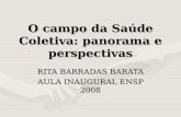 O campo da Saúde Coletiva: panorama e perspectivas RITA BARRADAS BARATA AULA INAUGURAL ENSP 2008.