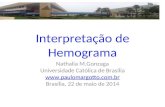 Interpretação de Hemograma Nathalia M.Gonzaga Universidade Católica de Brasília  Brasília, 22 de maio de 2014.