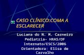 CASO CLÍNICO:COMA A ESCLARECER Luciana do N. M. Carneiro Pediatria- HRAS/DF Internato/ESCS/2006 Orientadora: Elisa de Carvalho.