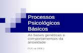 Processos Psicológicos Básicos As bases genéticas e comportamentais da ansiedade PUC-rio 2009.1.