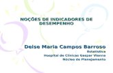 NOÇÕES DE INDICADORES DE DESEMPENHO Deise Maria Campos Barroso Estatística Hospital de Clínicas Gaspar Vianna Núcleo de Planejamento.