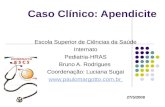 Caso Clínico: Apendicite Escola Superior de Ciências da Saúde Internato Pediatria-HRAS Bruno A. Rodrigues Coordenação: Luciana Sugai .
