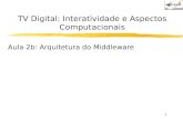 1 TV Digital: Interatividade e Aspectos Computacionais Aula 2b: Arquitetura do Middleware.